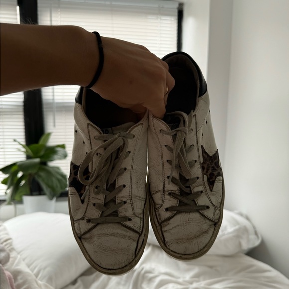 Golden Goose Hi Star Leather Platform Sneakers with Leopard - Picture 3 of 9